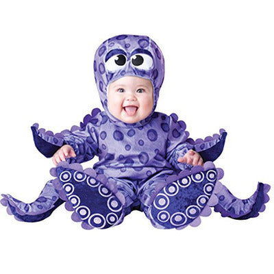 Baby Octopus Animal Costume – Soft & Silly Sea Friend (9M–24M) Purple