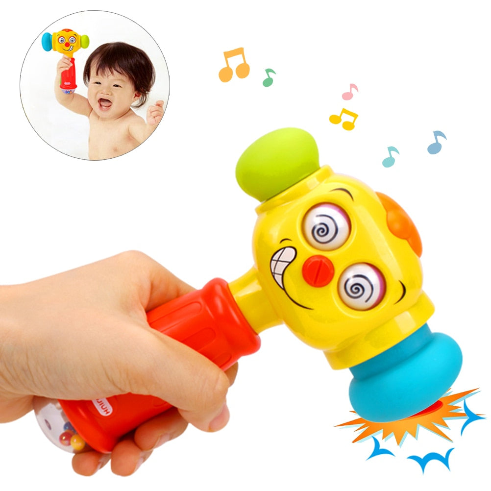 Funny Baby Hammer Rattle Music Lights Toy Multicolor