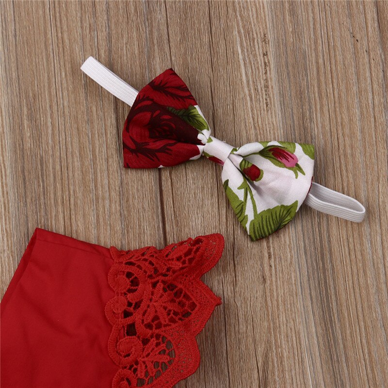 Baby Girls Burgundy Floral Romper & Headband (Age 6M-24m)