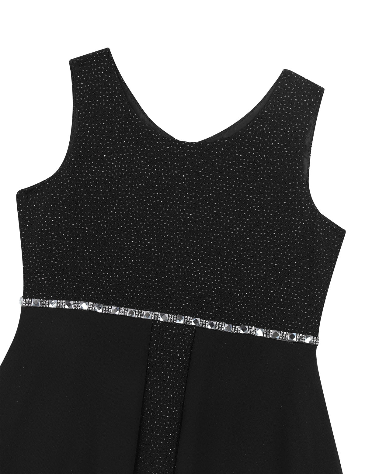 Girls Dipped Hem & Rhinestone Embellished Dress (Age 6-14yrs)