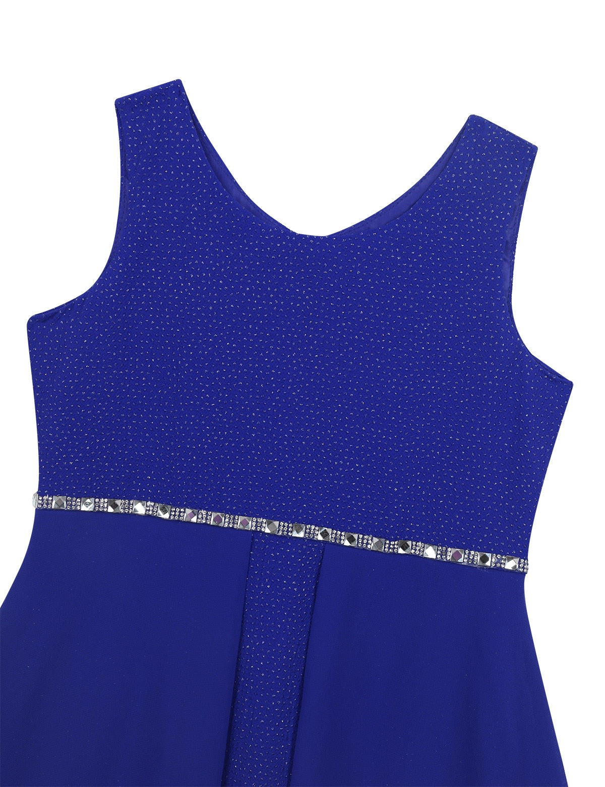 Girls Dipped Hem & Rhinestone Embellished Dress (Age 6-14yrs)
