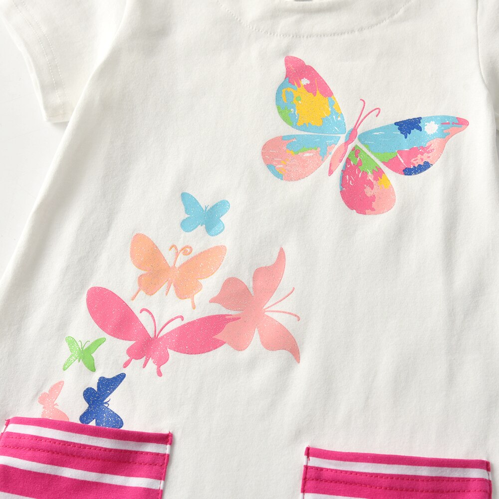 Girls White T-Shirt Dress (Age 3Y-6Y)