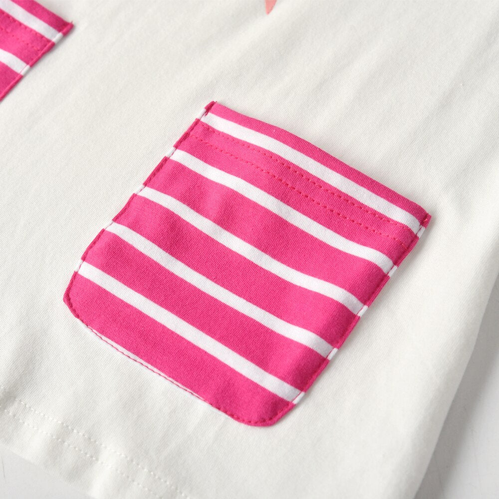 Girls White T-Shirt Dress (Age 3Y-6Y)