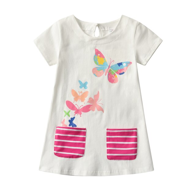 Girls White T-Shirt Dress (Age 3Y-6Y)