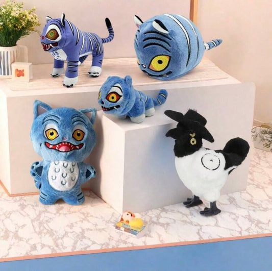 K-POP Witch Hunter Tiger Plush Doll – Blue Striped Character Plush