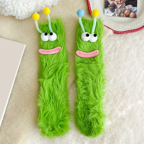 Funny Big-Eye Animal Cartoon Socks – Thick Fuzzy Plush