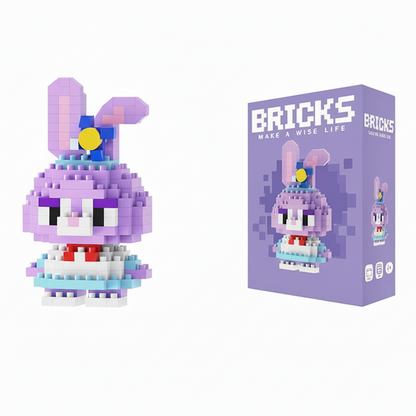 Make A Wise Life – Cartoon & Character Nano Block Building Sets | Mini Brick Figures for Kids & Collectors Multicolor Purple Rabbit