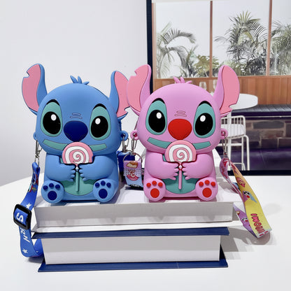 Stitch Silicone Kids Wallet | Cute Crossbody Coin Bag • Cartoon Shoulder Purse for Children