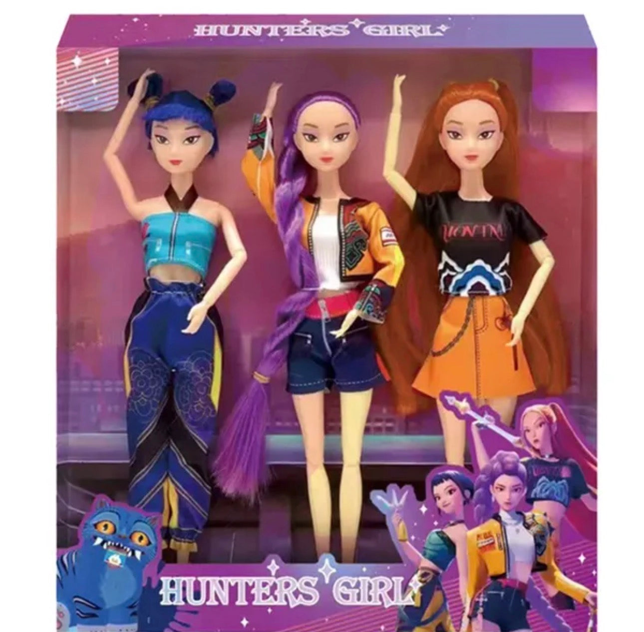 Anime K-Pop Demon Hunters Doll – Rumi, Mira & Zoi Vinyl Mask Figurines