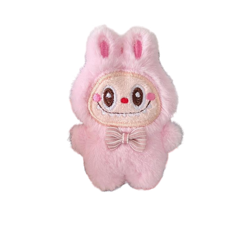 Labubu Plush Keychain – Cute Cartoon Bag Charm Pink