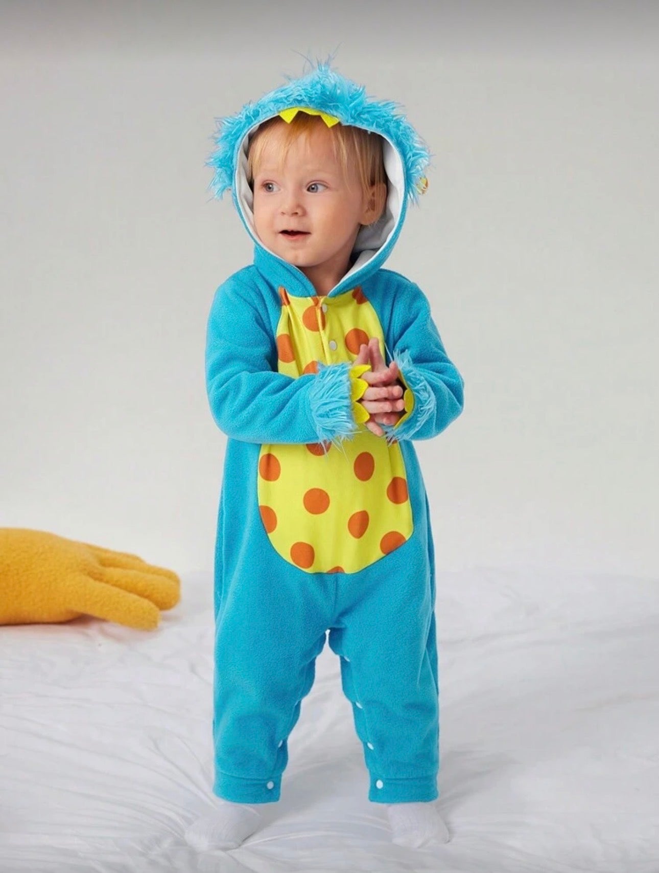 Baby & Toddler Boys Plush Monster Costume – Warm Fleece Party Outfit Blue