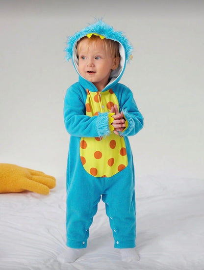 Baby & Toddler Boys Plush Monster Costume – Warm Fleece Party Outfit Blue
