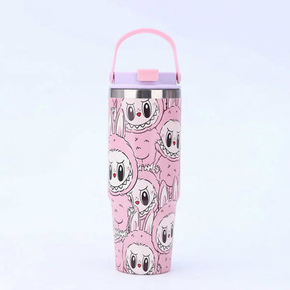 Labubu 30oz Tumbler | Double‑Wall Stainless Steel Cup • Kawaii Designer Drinkware for Fans & Collectors Multi C