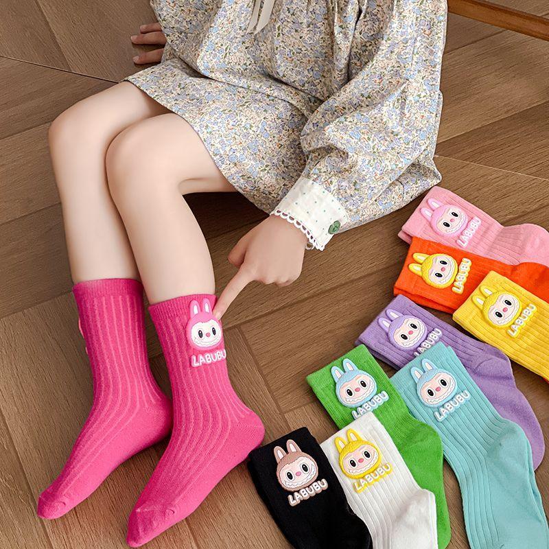Labubu Cotton Mid-Calf Kids Socks – Soft Character Socks