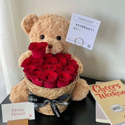 Birthday Scented Soap Flower Bear Bouquet - Gift for Girlfriend or Best Friend