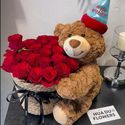 Birthday Scented Soap Flower Bear Bouquet - Gift for Girlfriend or Best Friend