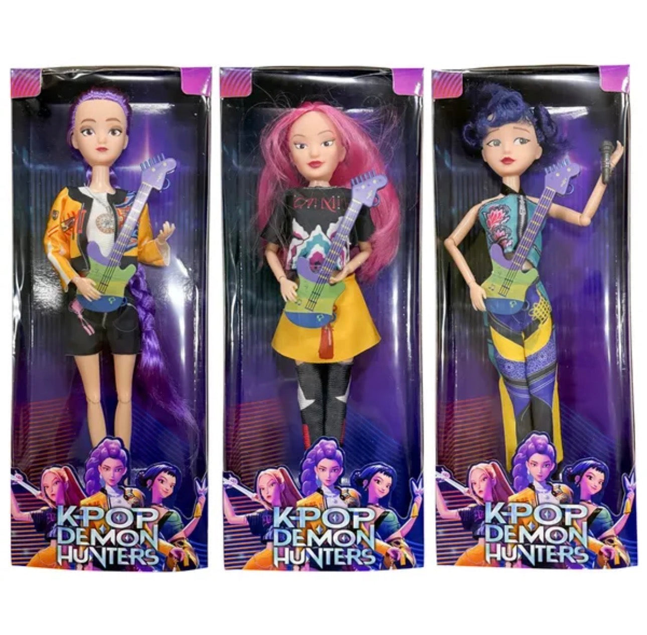 Anime K-Pop Demon Hunters Doll – Rumi, Mira & Zoi Vinyl Mask Figurines H (3 Pack)