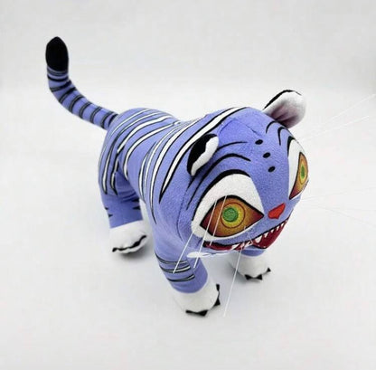 K-POP Witch Hunter Tiger Plush Doll – Blue Striped Character Plush Multicolor Standing Tiger 30cm