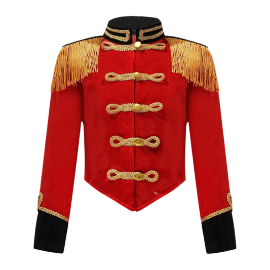 Kids Circus Ringmaster Costume Long Sleeve Fringe Tassel Jacket (Age 6-14YRS)