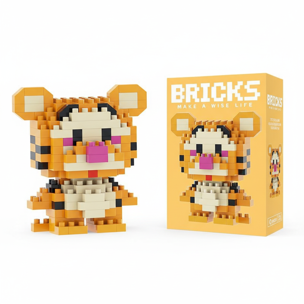 Make A Wise Life – Cartoon & Character Nano Block Building Sets | Mini Brick Figures for Kids & Collectors Multicolor Tiger