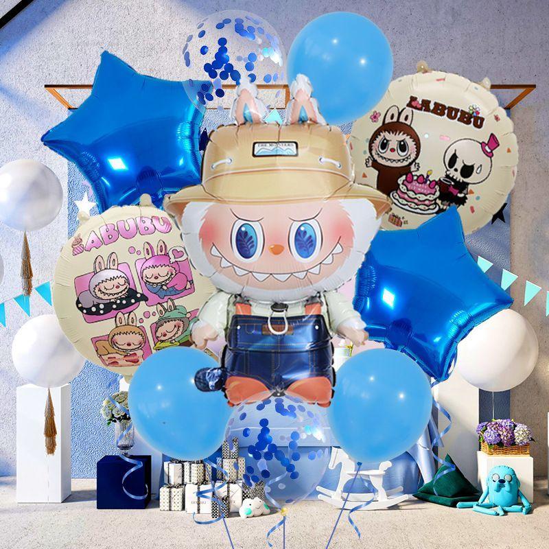 Labubu Aluminum Film Balloon Set – Cartoon Birthday Party Decoration