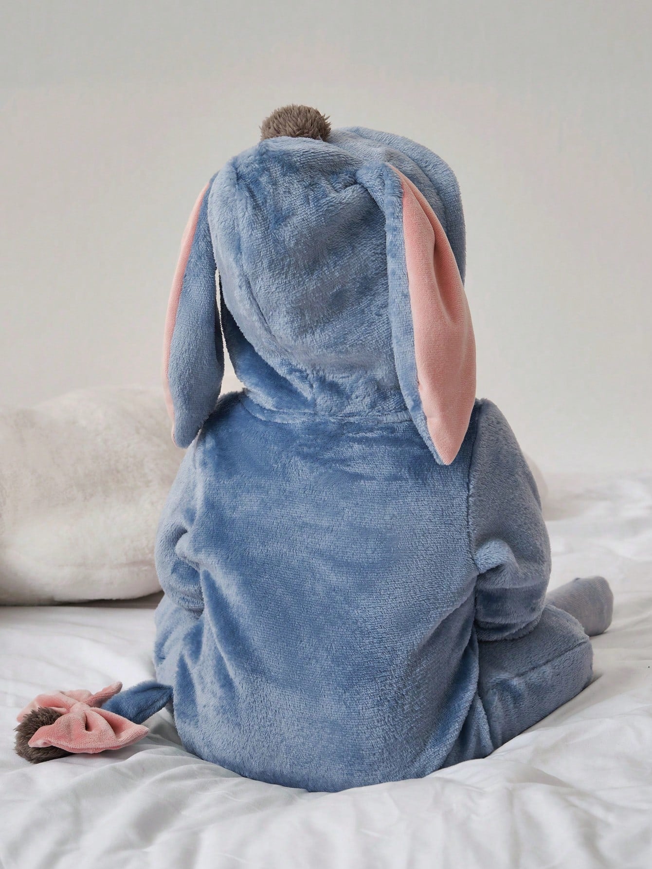 Baby Donkey Hooded Romper – Plush Cartoon Halloween One-Piece with Ears & Zip | Ages Newborn–12M