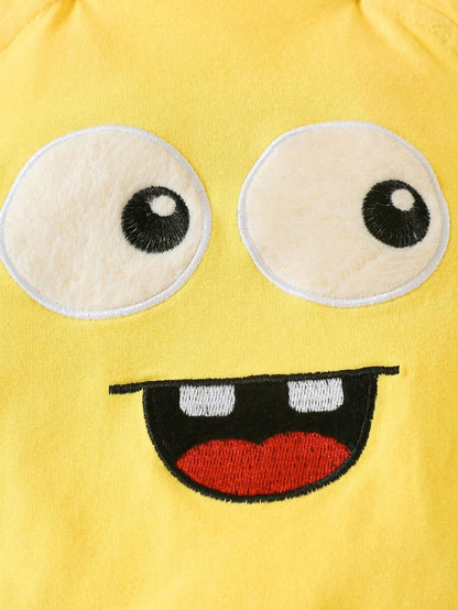 Yellow Cartoon Baby Halloween Costume Romper – Sleeveless Cotton One-Piece | Ages Newborn–24M