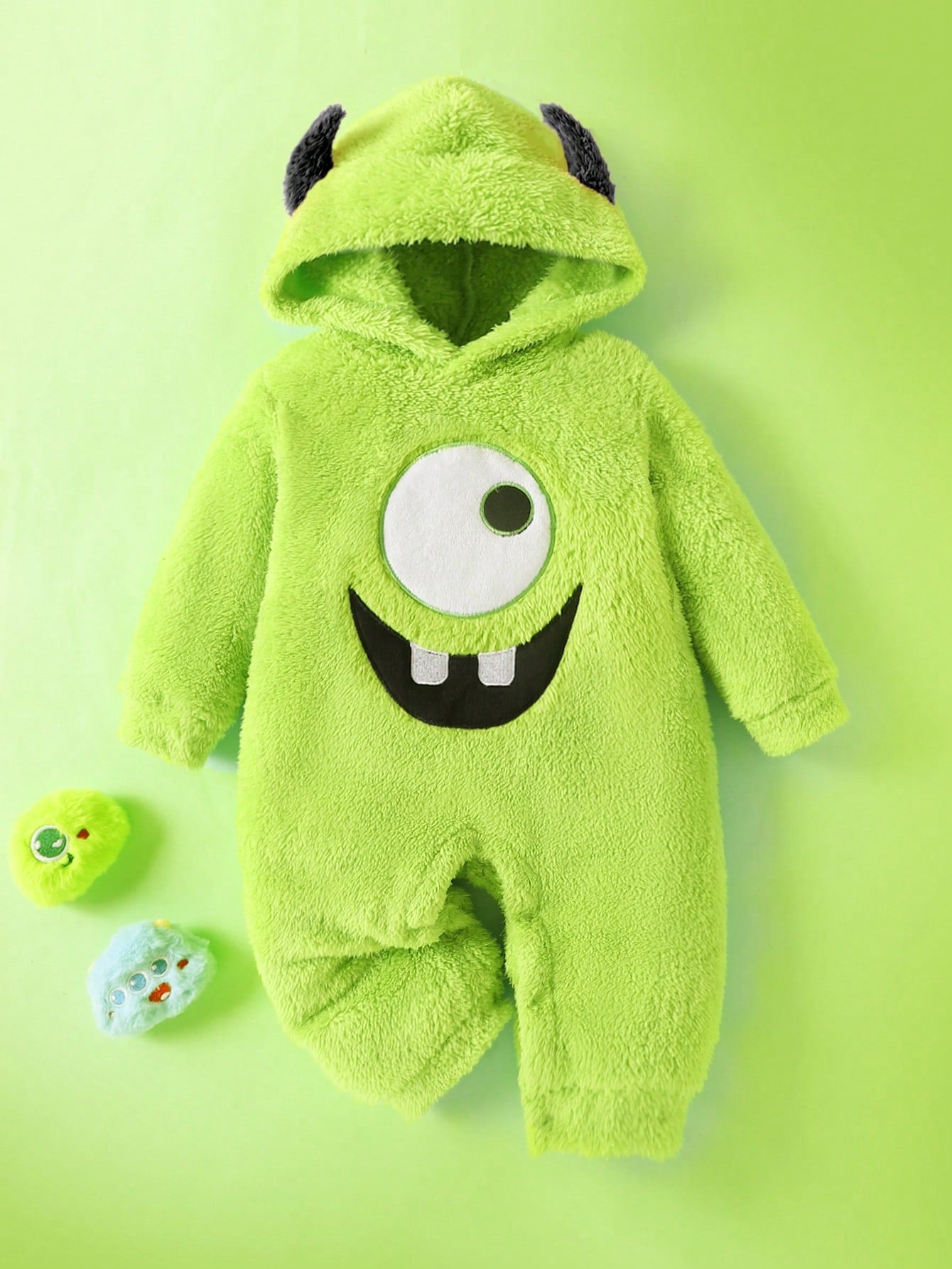 Baby Boy Monster INC Hooded Plush Jumpsuit (Age 6M-3 YRS)