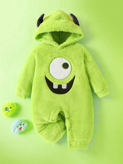 Baby Boy Monster INC Hooded Plush Jumpsuit (Age 6M-3 YRS)