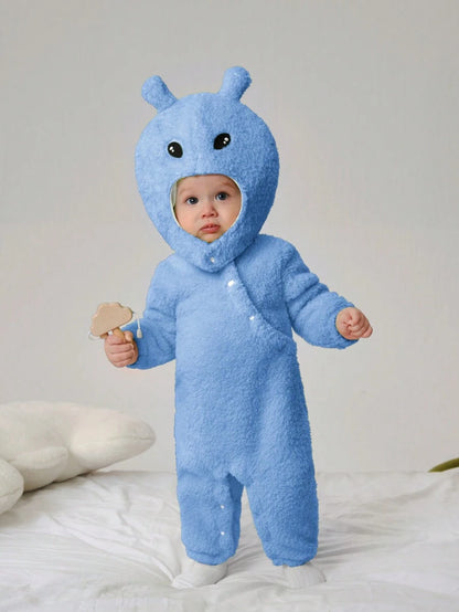 Baby Alien Fleece Jumpsuit & Hat Halloween Costume (Age Newborn-12M)