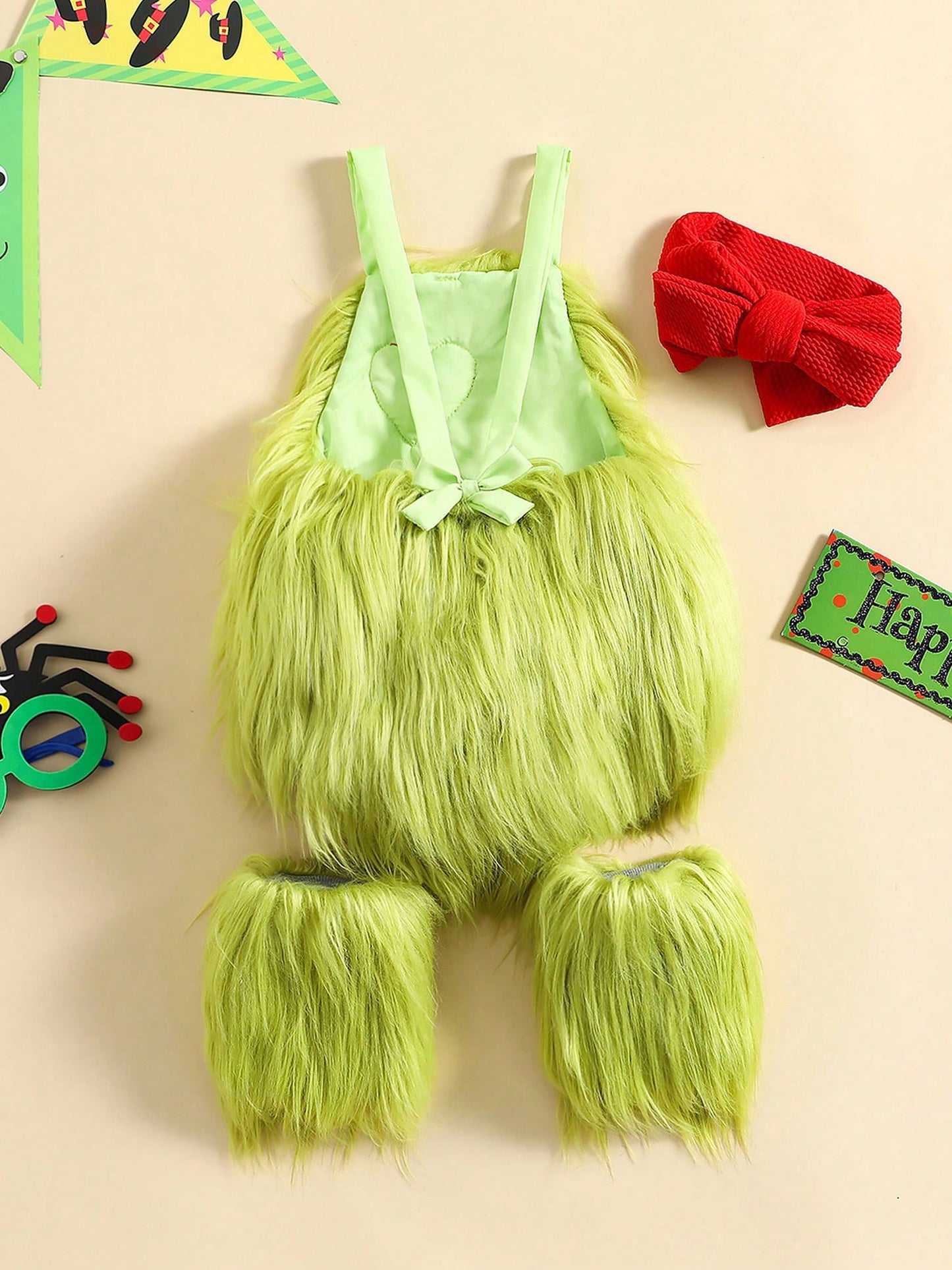Baby/Toddler Grinch Green Monster Costume (Age Newborn- 3 YRS)