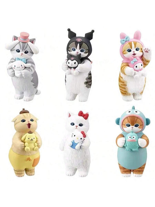 Mofusand x Sanrio Narikiri Blind Box Figurine – Shark Cat, Melody & Hangyodon