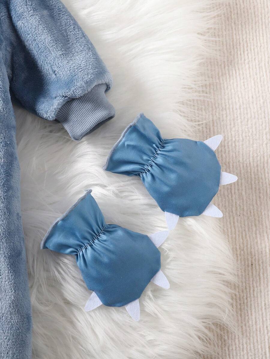 Baby Boys Shark Jumpsuit & Mittens Halloween Costume (Age 6M-3 YRS)