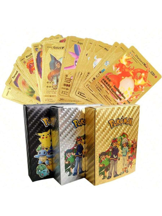 Pokémon Gold Foil Card Set – VMAX/GX/EX (55–110PCS) | Charizard, Pikachu, Arceus