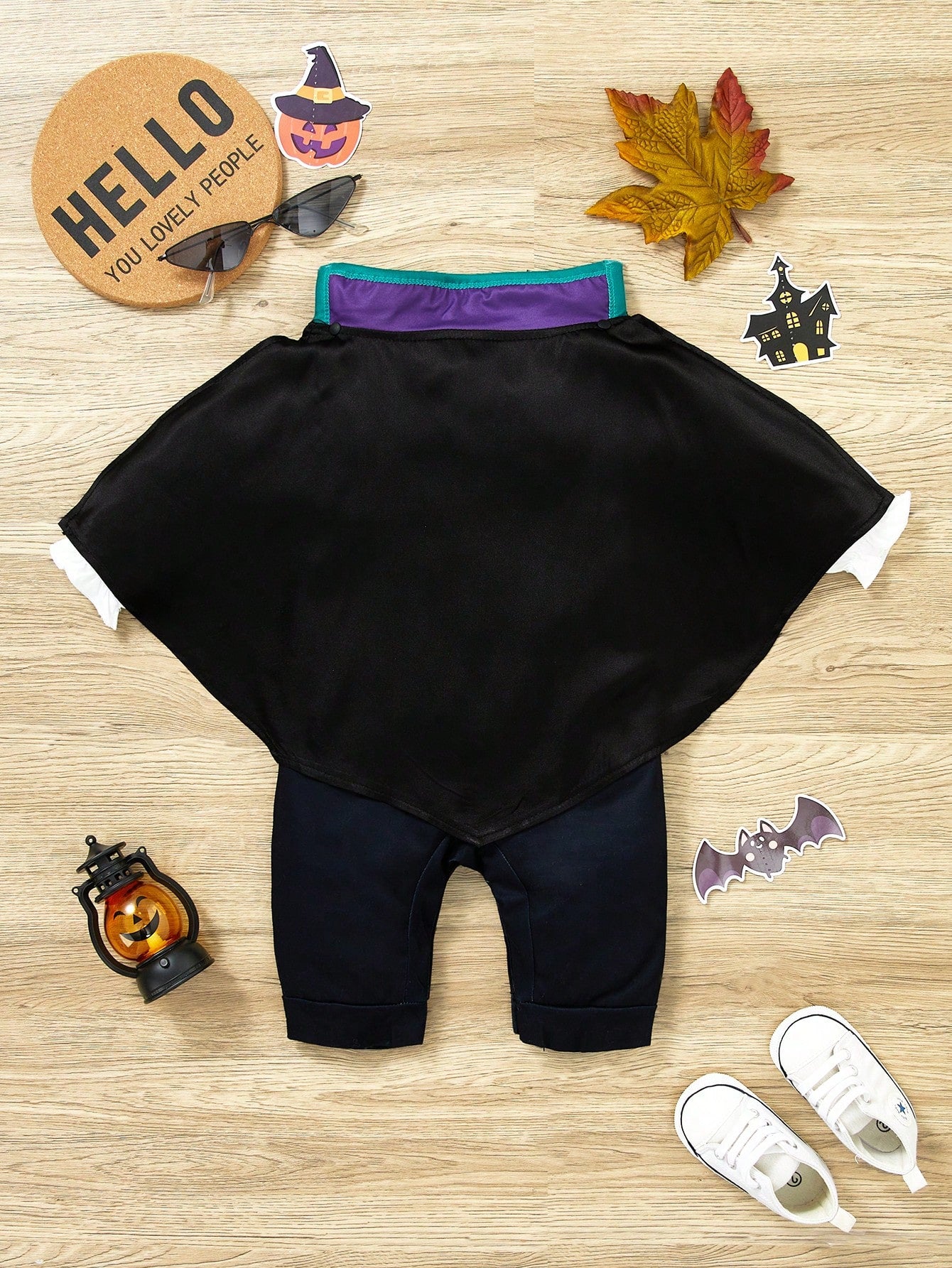 Baby Vampire Gentleman Halloween Costume – Romper & Cape Set |(Age Newborn–18M)