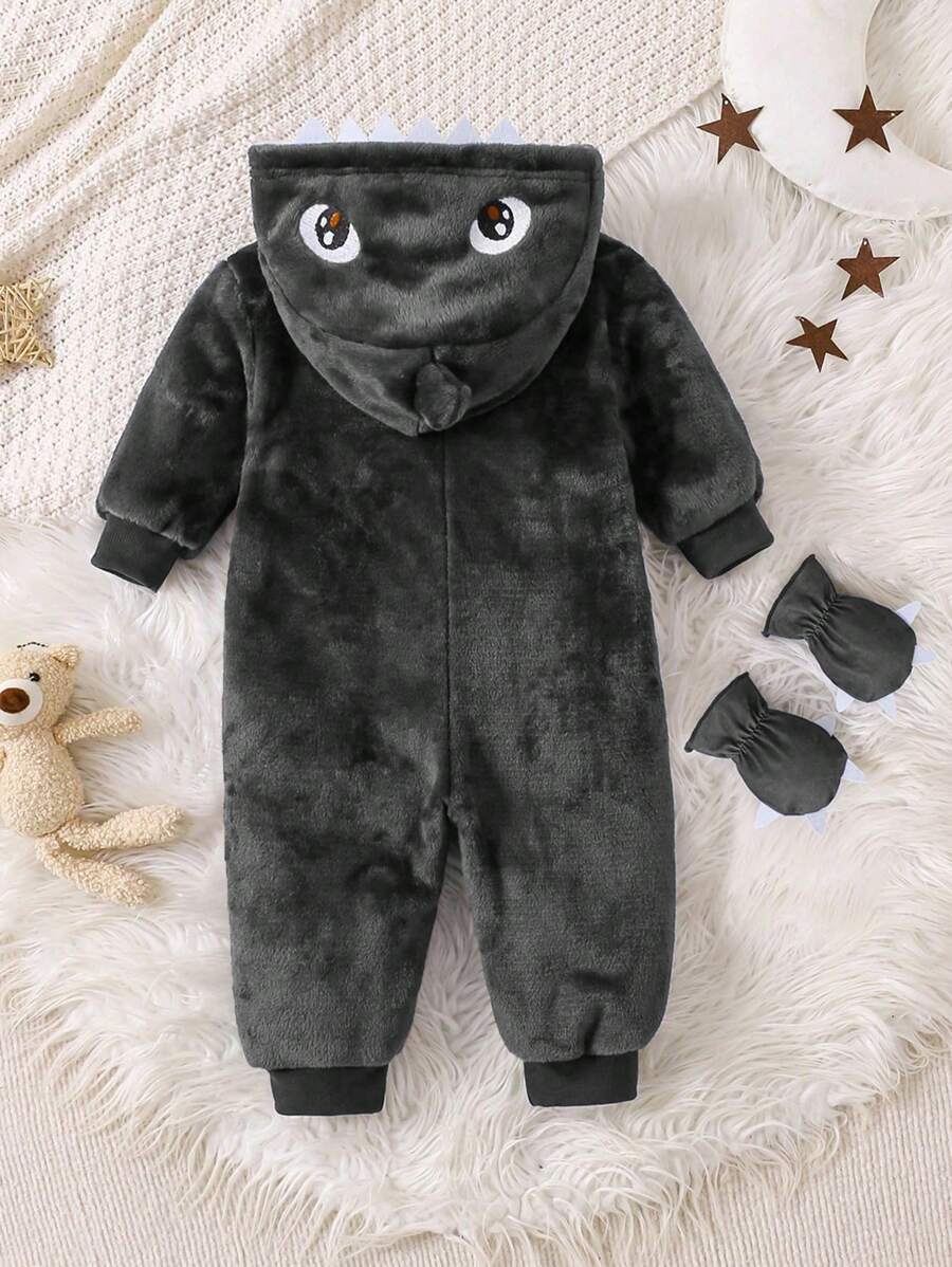 Baby Boys Shark Jumpsuit & Mittens Halloween Costume (Age 6M-3 YRS)