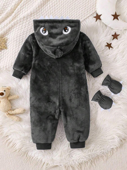 Baby Boys Shark Jumpsuit & Mittens Halloween Costume (Age 6M-3 YRS)
