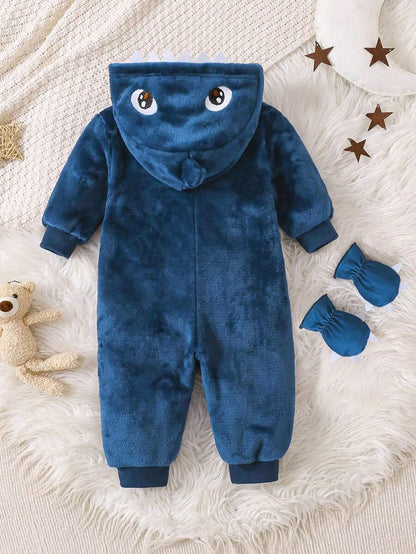 Baby Boys Shark Jumpsuit & Mittens Halloween Costume (Age 6M-3 YRS)