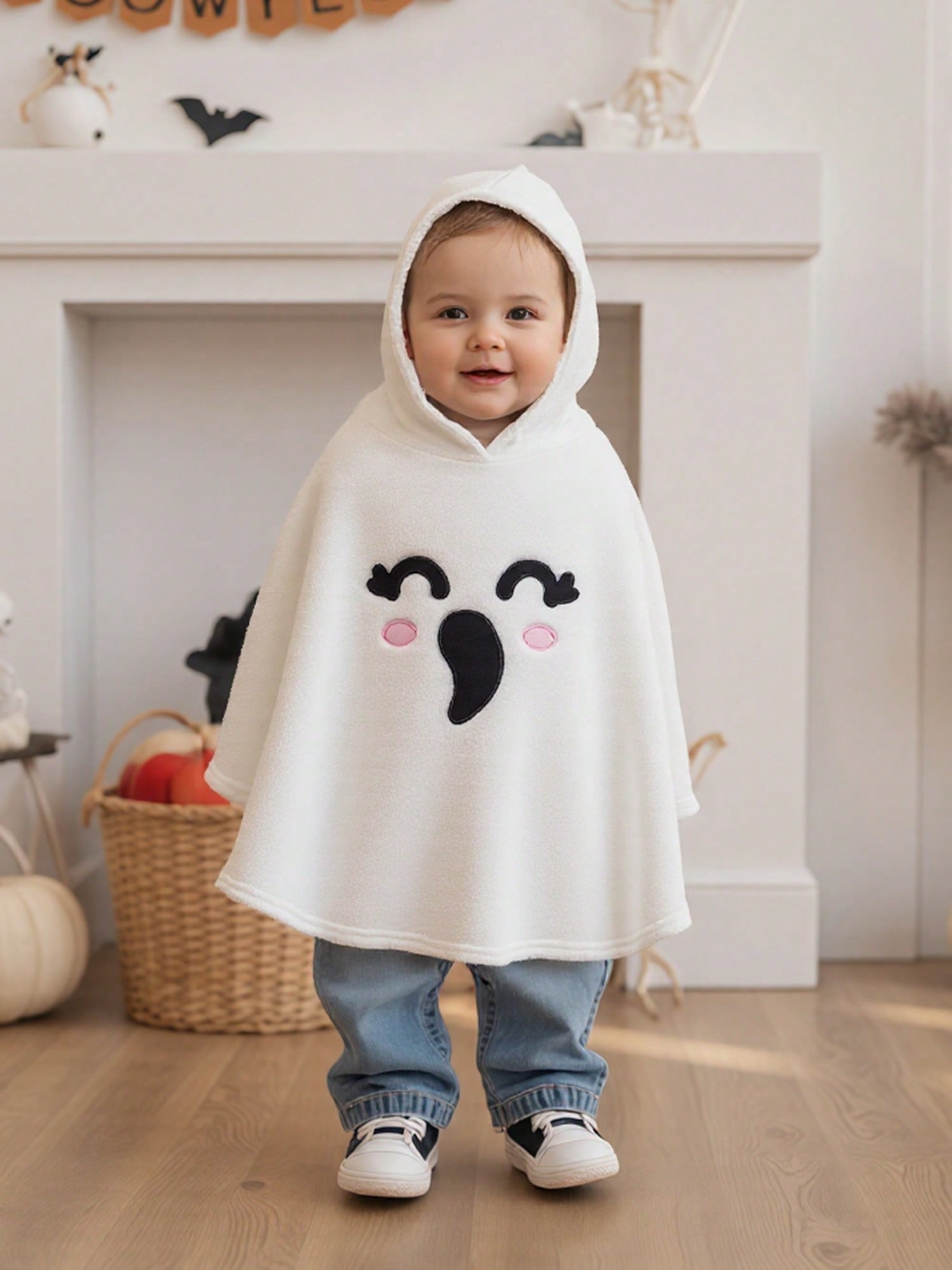 Kids Ghost Cape Costume – White Hooded Halloween Cloak | Trick-or-Treating (Age 18M-6 YRS)