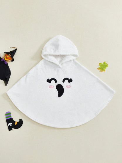 Kids Ghost Cape Costume – White Hooded Halloween Cloak | Trick-or-Treating (Age 18M-6 YRS)