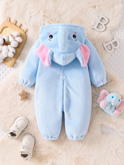 Baby Blue Elephant Jumpsuit Halloween Costume (Age Newborn - 9M)
