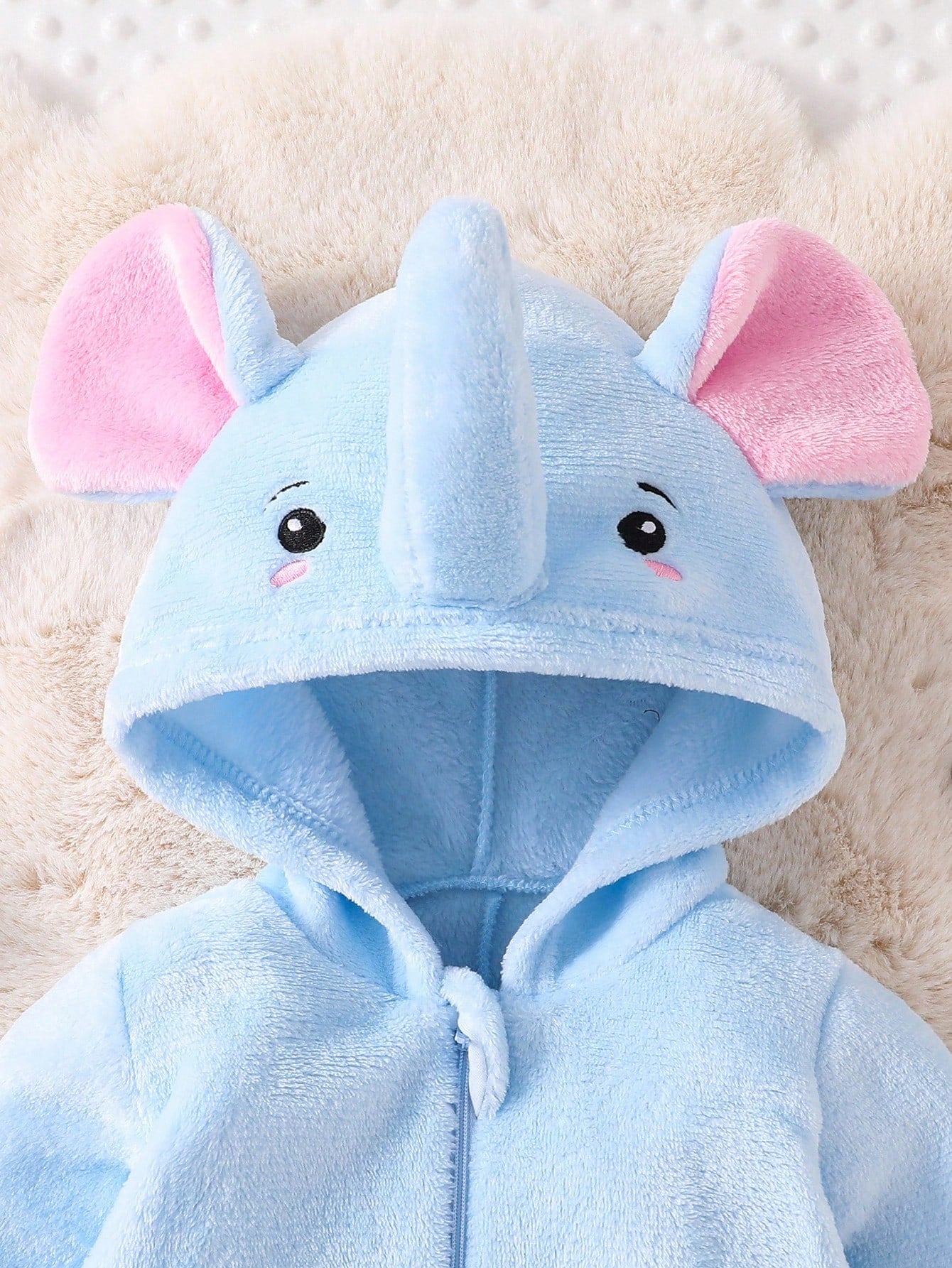 Baby Blue Elephant Jumpsuit Halloween Costume (Age Newborn - 9M)