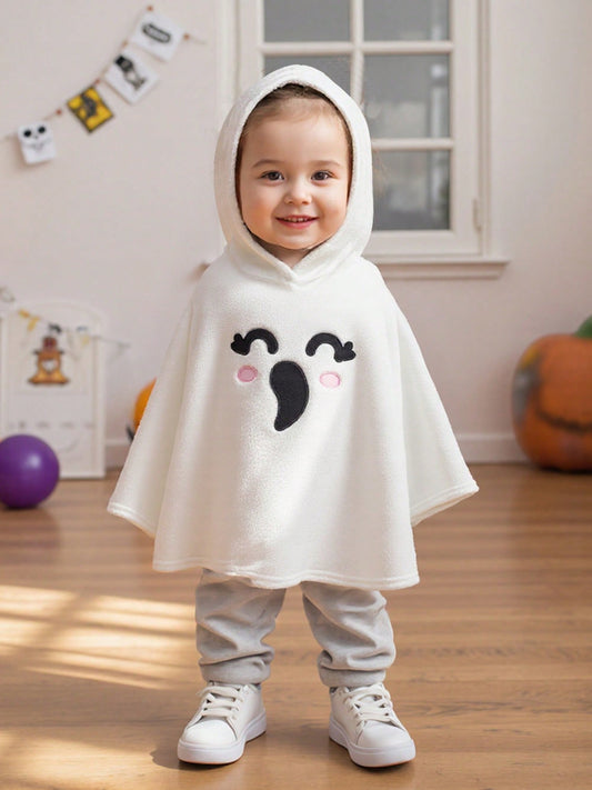 Kids Ghost Cape Costume – White Hooded Halloween Cloak | Trick-or-Treating (Age 18M-6 YRS)