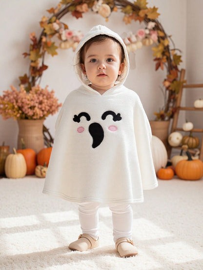 Kids Ghost Cape Costume – White Hooded Halloween Cloak | Trick-or-Treating (Age 18M-6 YRS) White