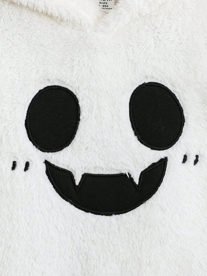 Baby Boys/Girls Fleece Ghost Hooded Halloween Jumpsuit (Age 6M-24M)
