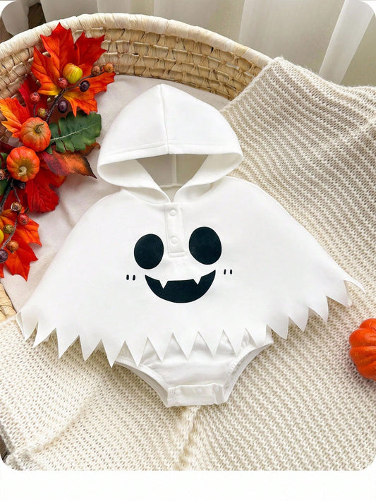 Baby Ghost Halloween Hooded Romper (Age Newborn-9M)