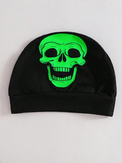 Baby Halloween Glow In The Dark Skeleton Jumpsuit & Hat (Age 3M-24M)