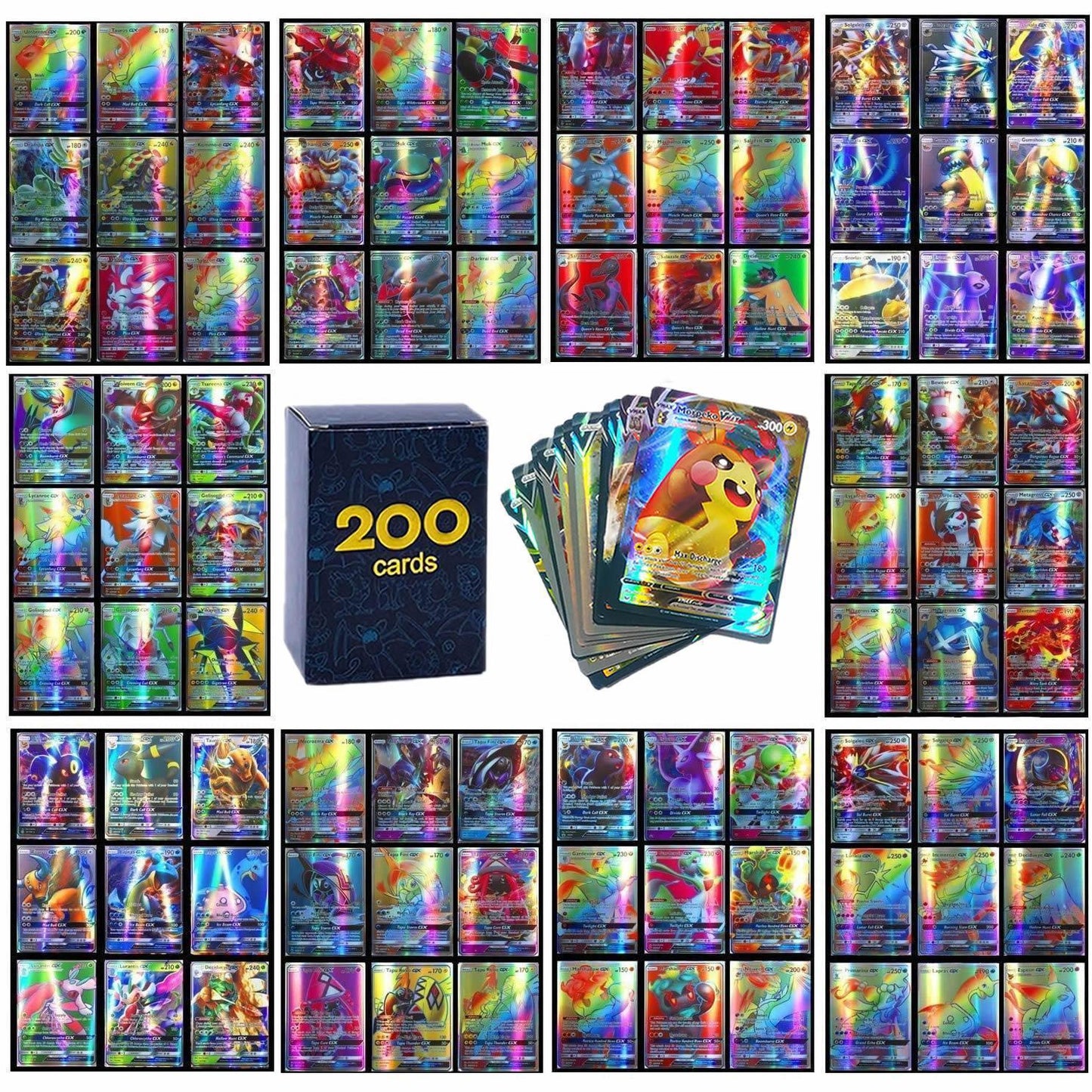 100pcs Assorted Pokémon Cards Collection | Mixed TCG Lot • Commons, Uncommons & Foils | Kids & Collector Bundle (H15) Multicolor