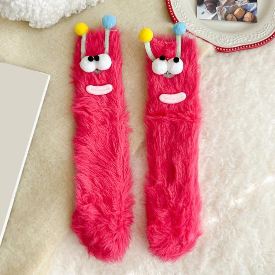 Funny Big-Eye Animal Cartoon Socks – Thick Fuzzy Plush