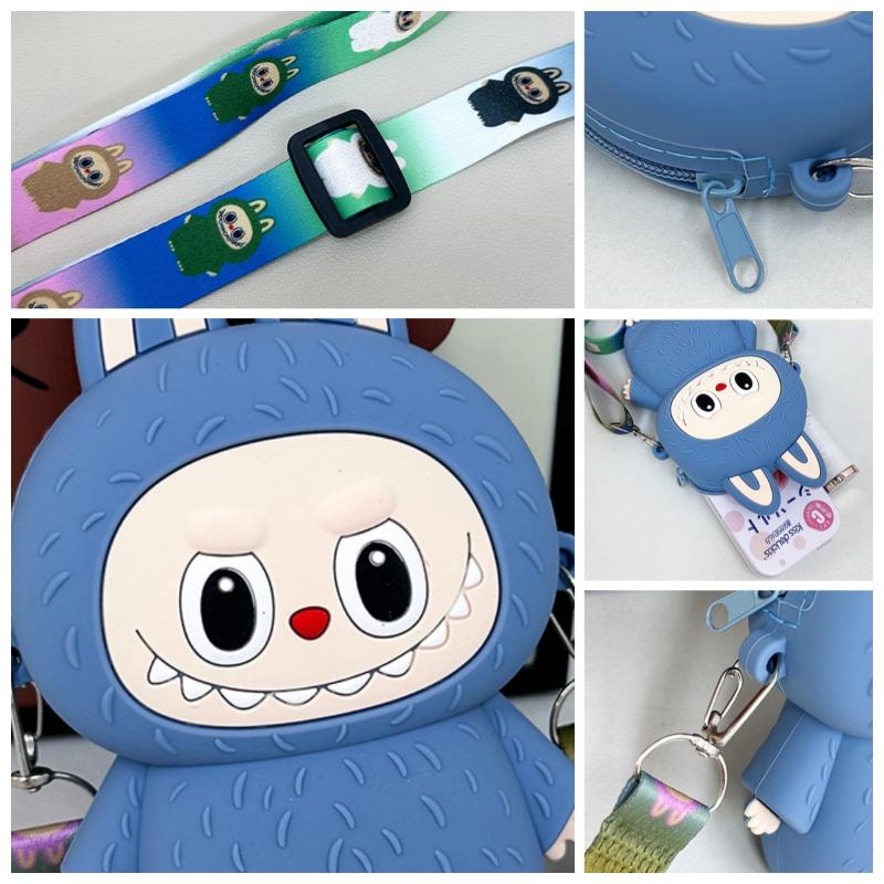 Labubu Macaron Mini Messenger Bag – Soft Silicone Coin Purse